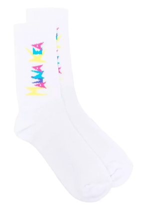 Mauna Kea intarsia-knit logo ankle socks - White