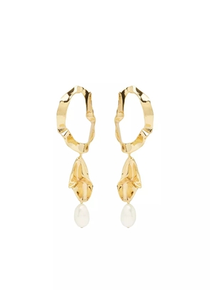 Sterling King gold-plated Inside Out pearl earrings