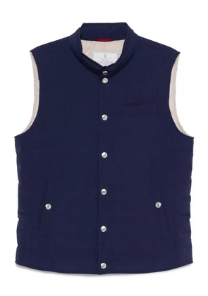 Brunello Cucinelli quilted snap-fit fastening vest - Blue