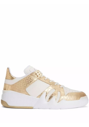Giuseppe Zanotti Talon crocodile-effect leather low-top sneakers - White
