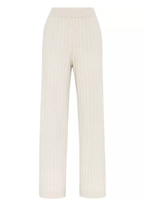 Brunello Cucinelli ribbed-knit cashmere pants - Neutrals
