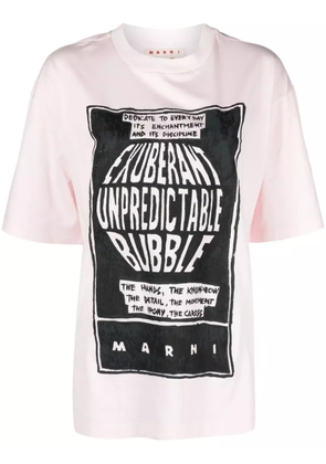 Marni slogan-print cotton T-shirt - Pink