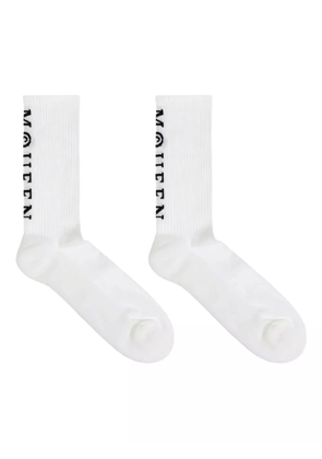 Alexander McQueen ribbed logo socks - White