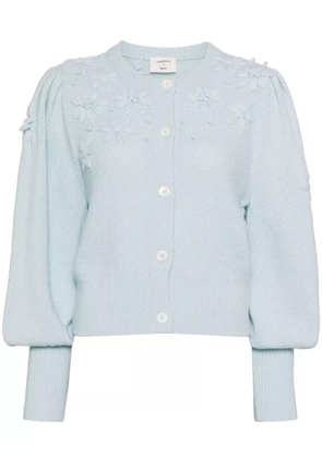 Onefifteen floral-embroidered cardigan - Blue