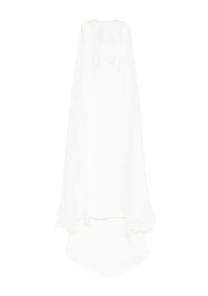 Atu Body Couture detachable-cape maxi dress - White