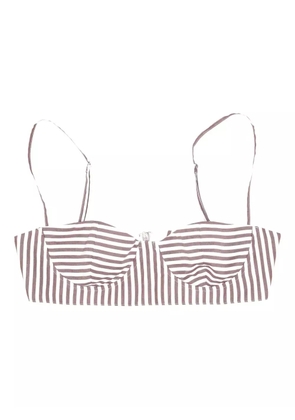 LA ROSE striped bralette - Brown