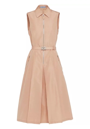 Prada belted-waist midi dress - Pink