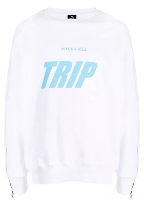 Mauna Kea x Triple J logo-print zip-sleeve sweatshirt - White