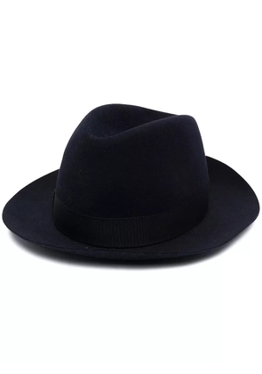 Borsalino ribbon-detail fedora hat - Blue