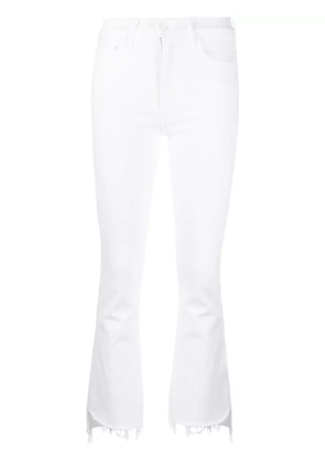 MOTHER The Insider frayed cropped jeans - White