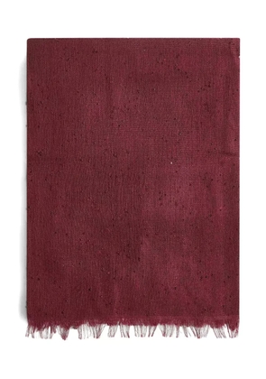 Brunello Cucinelli sequin-embellished fringed scarf - Red