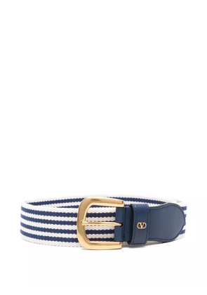Valentino Garavani striped leather belt - White