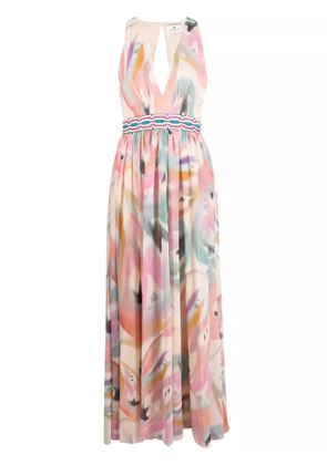 ETRO abstract-print silk maxi dress - Neutrals