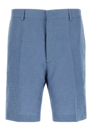 FENDI linen-blend shorts - Blue
