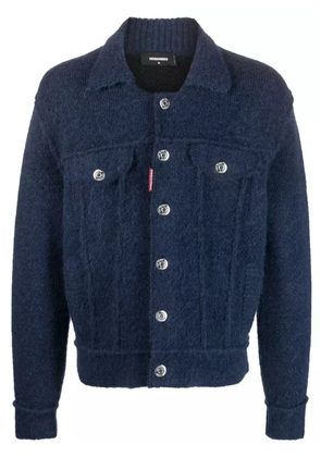 DSQUARED2 button-up wool-blend jacket - Blue