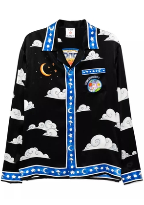 Casablanca long-sleeved cuban-collar shirt - Black