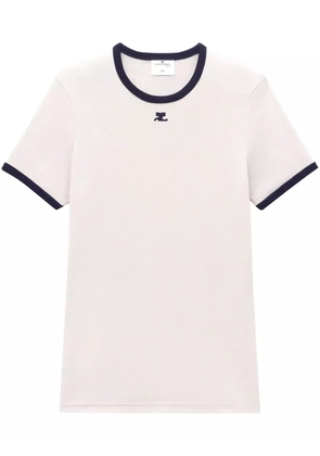 Courrèges logo-appliqué T-shirt - Neutrals