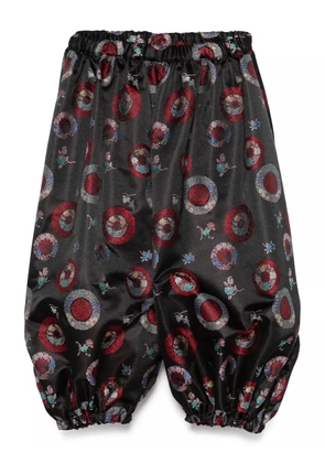 Comme Des Garçons patterned-intarsia trousers - Black