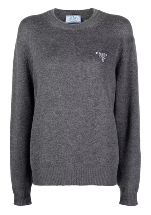 Prada chest logo jumper - Grey