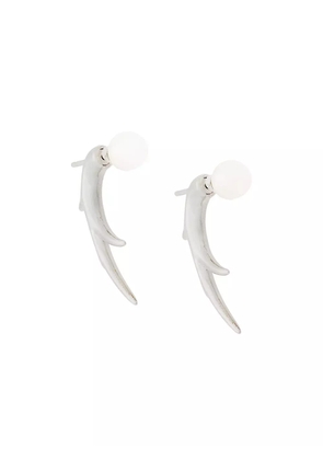 Shaun Leane sterling silver Cherry Blossom pearl Talon earrings