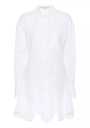 Stella McCartney logo-embroidered poplin mini dress - White