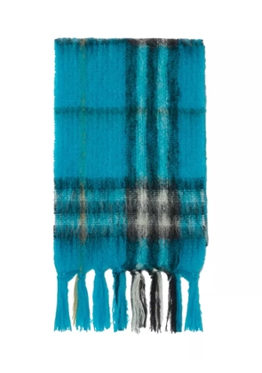 Burberry checked mohair scarf - Blue