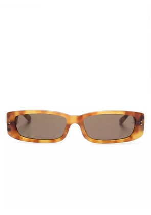 Linda Farrow Talita rectangle-frame tortoiseshell-effect sunglasses - Brown