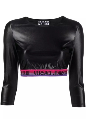 Versace Jeans Couture logo cropped top - Black