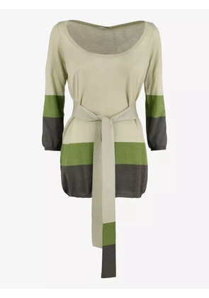 Malo pre-owned belted sweater - Green