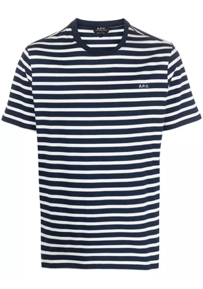A.P.C. stripe-print cotton T-shirt - Blue