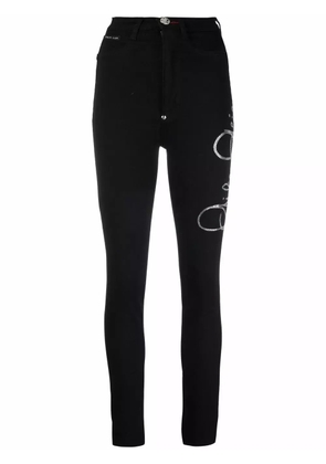 Philipp Plein logo-print jeggings - Black