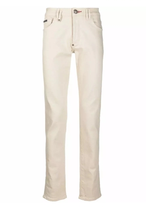 Philipp Plein logo-plaque slim-fit jeans - Neutrals