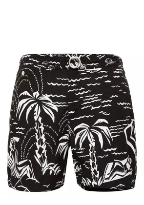 Ralph Lauren Purple Label graphic-print swim shorts - Black
