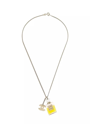 CHANEL Pre-Owned 2004 perfume-pendant chain necklace - Gold