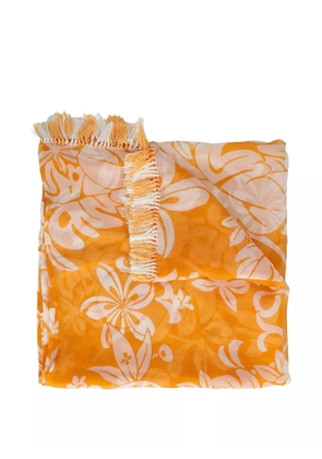 Gianfranco Ferré Pre-Owned floral-print silk scarf - Orange