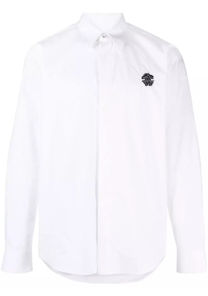Roberto Cavalli logo-embroidered cotton shirt - White