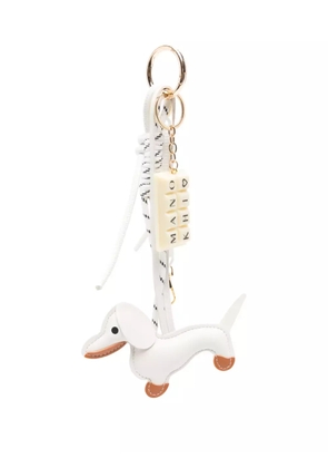 Manokhi dog-appliqué charm - White