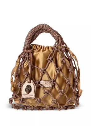 Kurt Geiger London rhinestone macramé tote bag - Brown