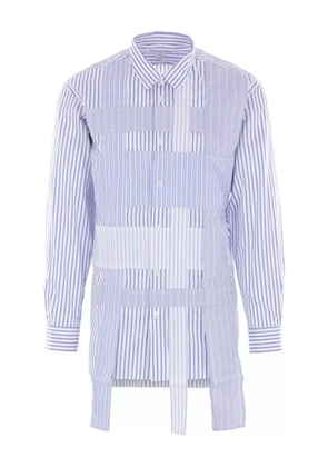 Comme Des Garçons Shirt striped patchwork shirt - Blue