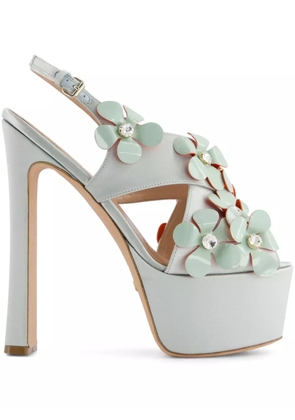 Giambattista Valli floral-appliqué sandals - Green