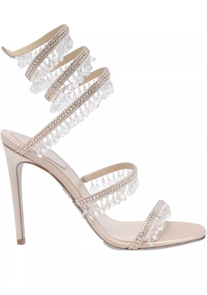 René Caovilla 105mm crystal-embellished sandals - Neutrals