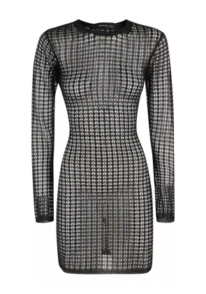 Federica Tosi open-knit long-sleeve dress - Black