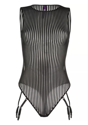 Maison Close striped bodysuit - Black