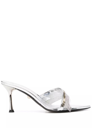 Alevì 85mm metallic-finish leather sandals - Silver