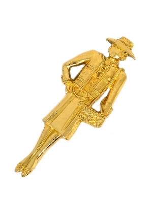 CHANEL Pre-Owned 1990-2000s Mademoiselle brooch - Gold