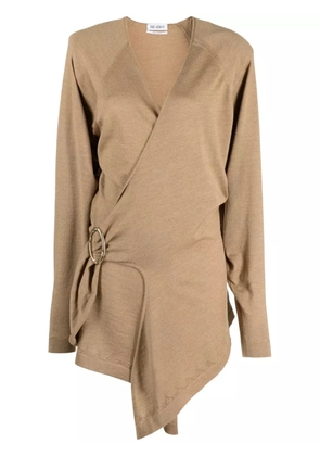 The Attico Hurely wrap minidress - Brown