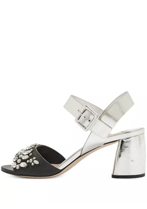 Miu Miu Pre-Owned 2024 70mm crystal-embellished sandals - Black