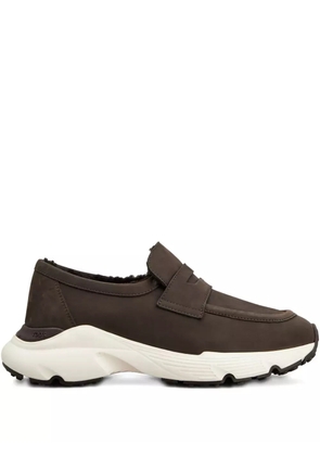 Tod's moccasin shearling trainers - Brown