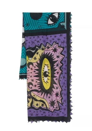 Faliero Sarti graphic-print scarve - Black
