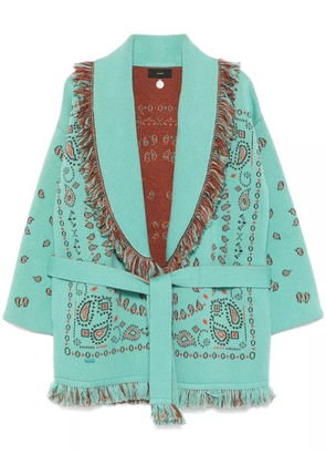 Alanui bandana-jacquard cardigan - Green